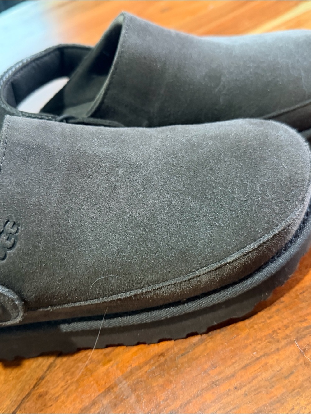 UGG Black Suede Women's Slip-On Clog Mules